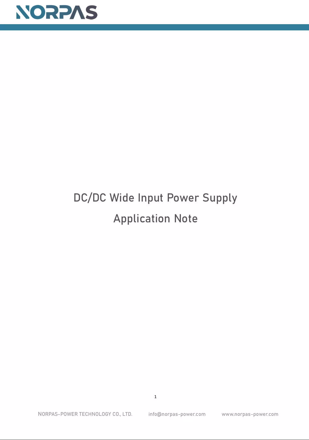 DC/DC Wide Input Power Supply Application Note